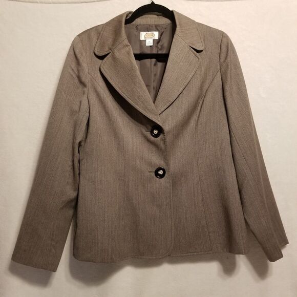 Talbots 10 Blazer Jacket Wool Light Brown Fitted Career Office Business Classic - Picture 1 of 8